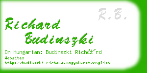 richard budinszki business card